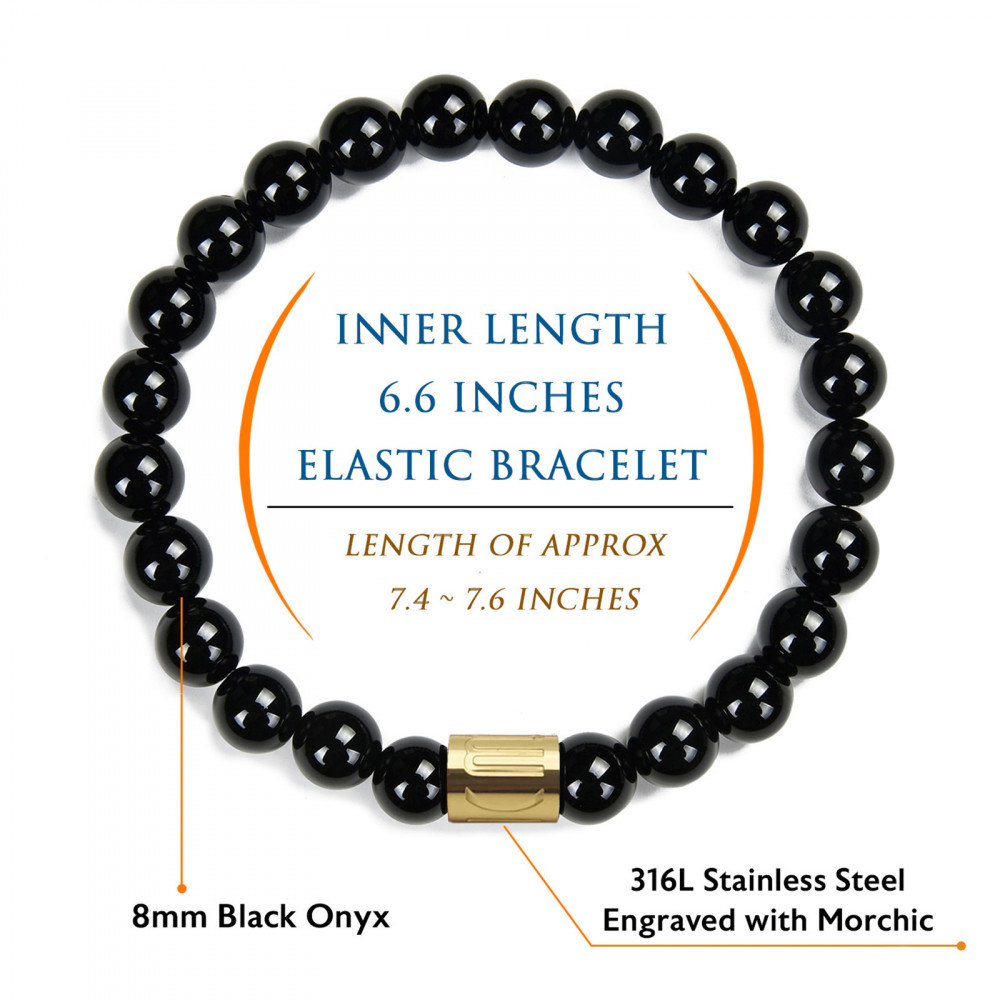 Black Onyx Bracelet 8mm Beads, Set of 4 Pieces | Gemstone/Crystal Jewelry | Mother's Day/Birthday/Anniversary/Valentine's Day Gift